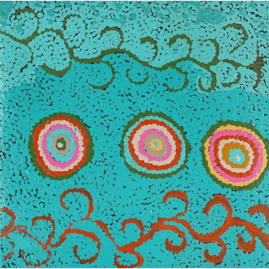 Painting 61x46cm Melissa Napangardi Williams Wardapi Jukurrpa (Goanna Dreaming) - Warlukurlangu