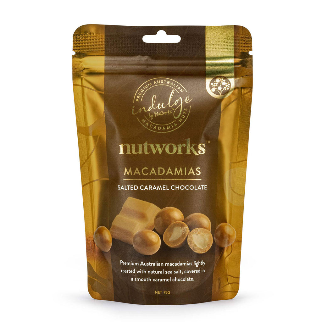 Macadamia Nuts Salted Caramel Chocolate Nutworks 75g Gourmet Brands