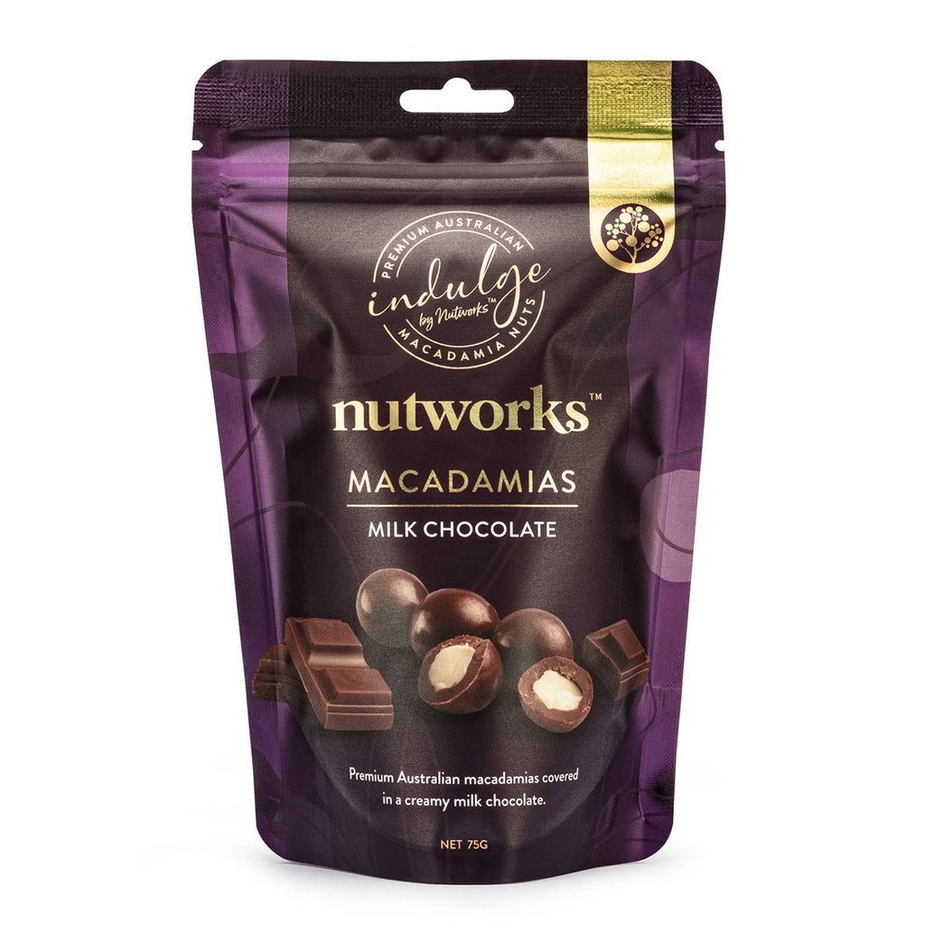 Macadamia Nuts Milk Chocolate Nutworks 75g Gourmet Brands National