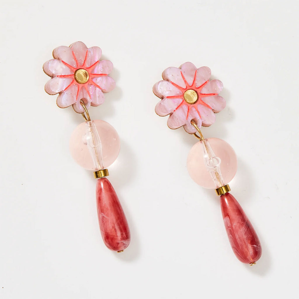Earrings Jelly Flower Pink - Martha Jean