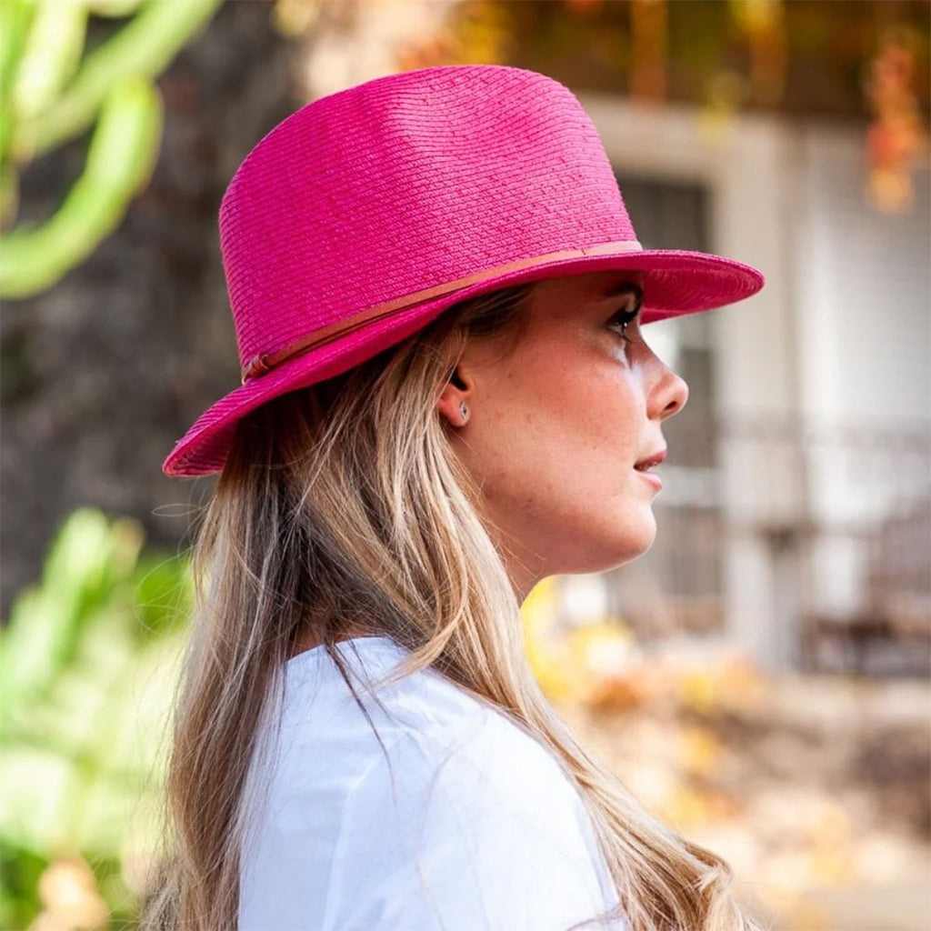 TRAVAUX EN COURS- Borsalino hat leather strap Rosa main image 0