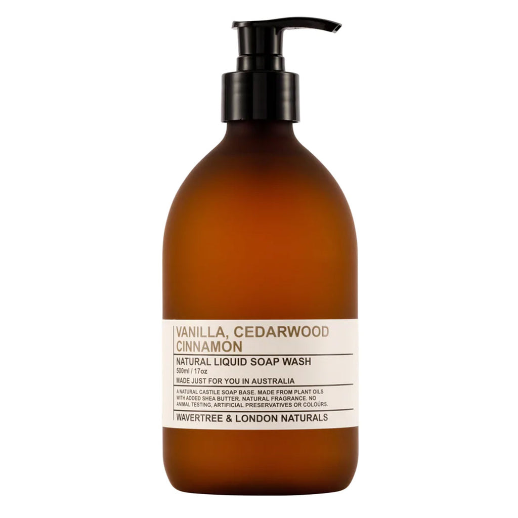 Soap Liquid Vanilla Cedar Cinnamon 500ml Wavertree and London