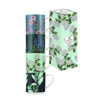 Mug 4pk Secret Garden Blue - The Ladelle Group