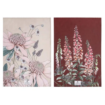 Tea Towel 2pk Secret Garden Pink - The Ladelle Group