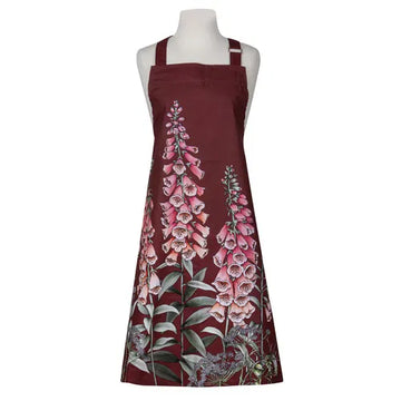 Apron Secret Garden Maroon - The Ladelle Group