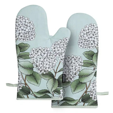 Oven Mitt 2pk Secret Garden Mint - The Ladelle Group