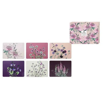 Placemat 6pk Secret Garden Pink - The Ladelle Group