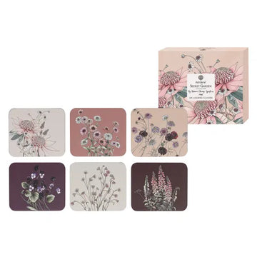 Coaster 6pk Secret Garden Pink - The Ladelle Group