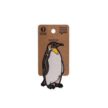 Penguin patch on a card with 'National Museum Australia' branding.