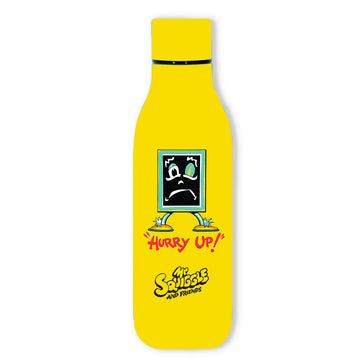 Yellow bottle with Blackboard cartoon character and text on a white background.