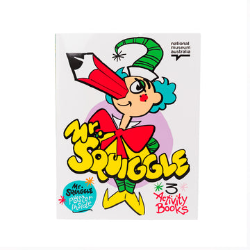 'Mr Squiggle Activity Books' cover featuring an illustration of Mr Squiggle.