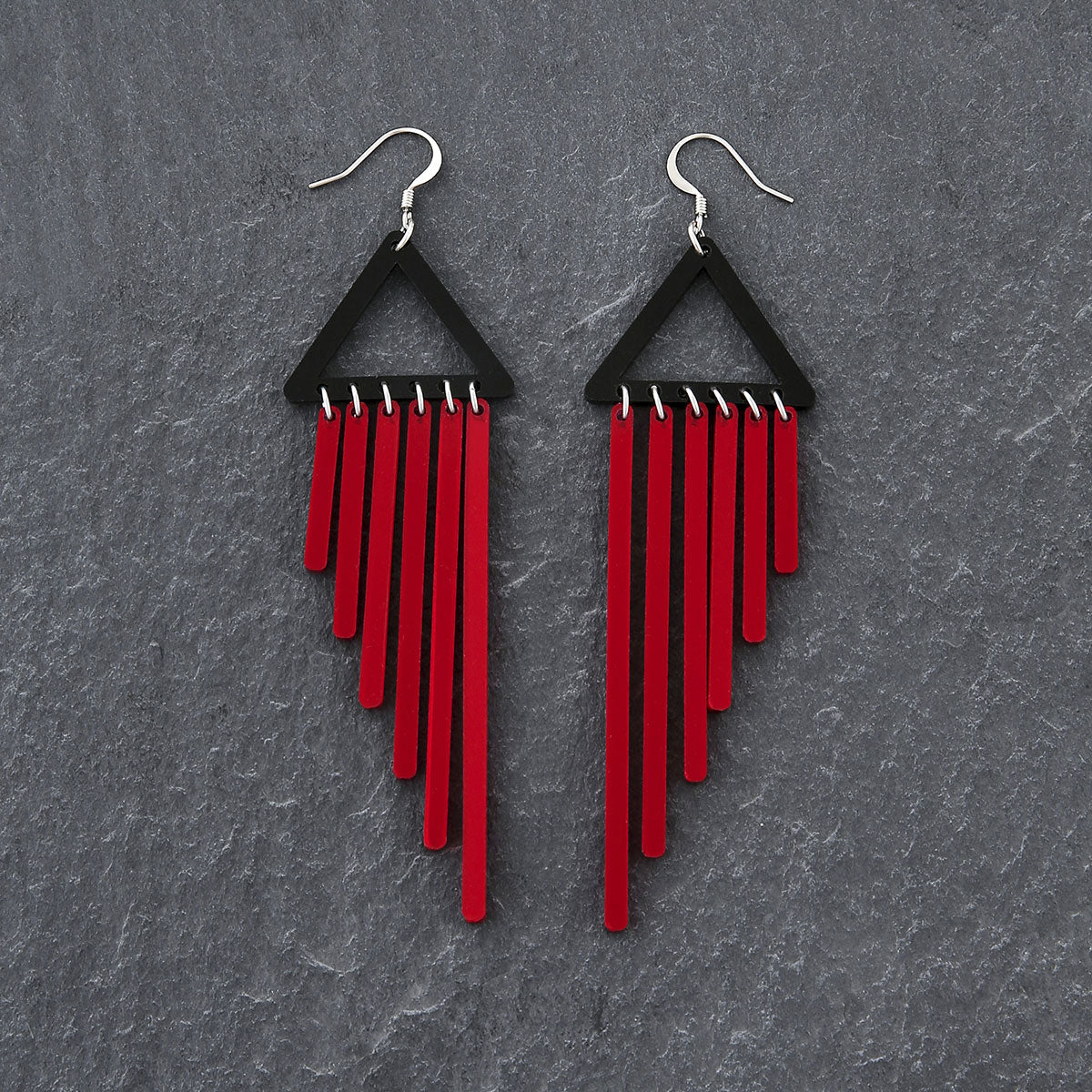 Grey on sale fringe earrings