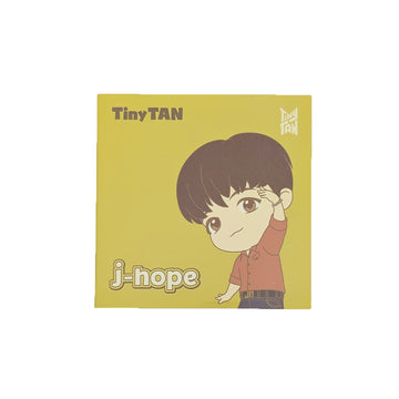 Character from TinyTAN with 'j-hope' on a yellow background.