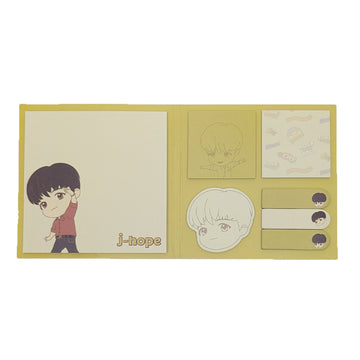 Character from TinyTAN with 'j-hope' on a yellow background.