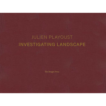 'Investigating Landscape' book cover featuring the title written in hold on a textured brown background.