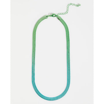 Green blue gradient necklace on a white background.