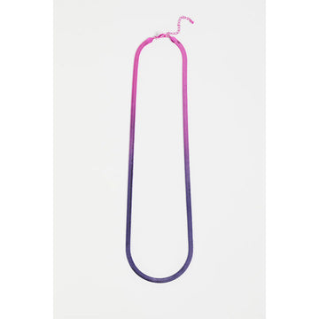 Purple and pink gradient necklace on a white background.