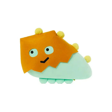 Plush toy with a cartoonish design on a white background.