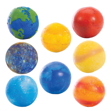 A display of boxes each with a different image of a planet being excavated. The display is titled 'Planet Dig Channel your inner geologist to excavate the 3 crystals!'.