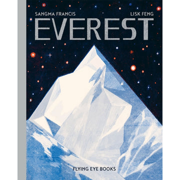 'Everest' book cover featuring an illustration of Mt Everest against a starry sky.