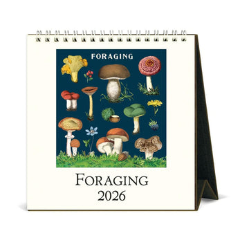 2026 calendar with illustrations of mushrooms on a white background.
