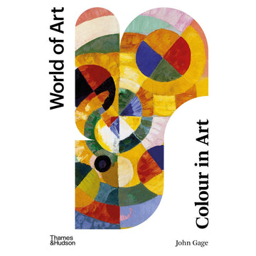 'Colour in Art' book cover featuring an abstract colourful artwork on a white background.