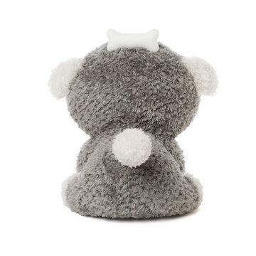 Plush toy with a poodle dog-like design on a white background