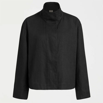 Black jacket on a light gray background.