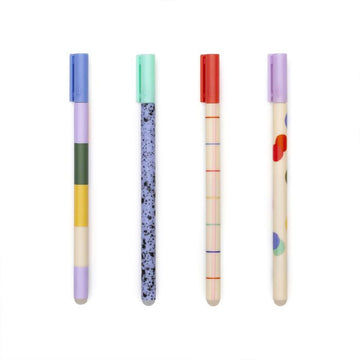 Display of erasable pens with Kikkerland branding on a white background