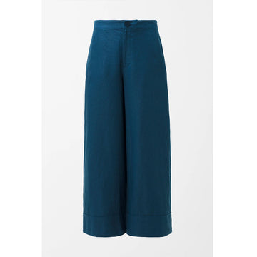 A pair of linen  pants in a Jasper colour.