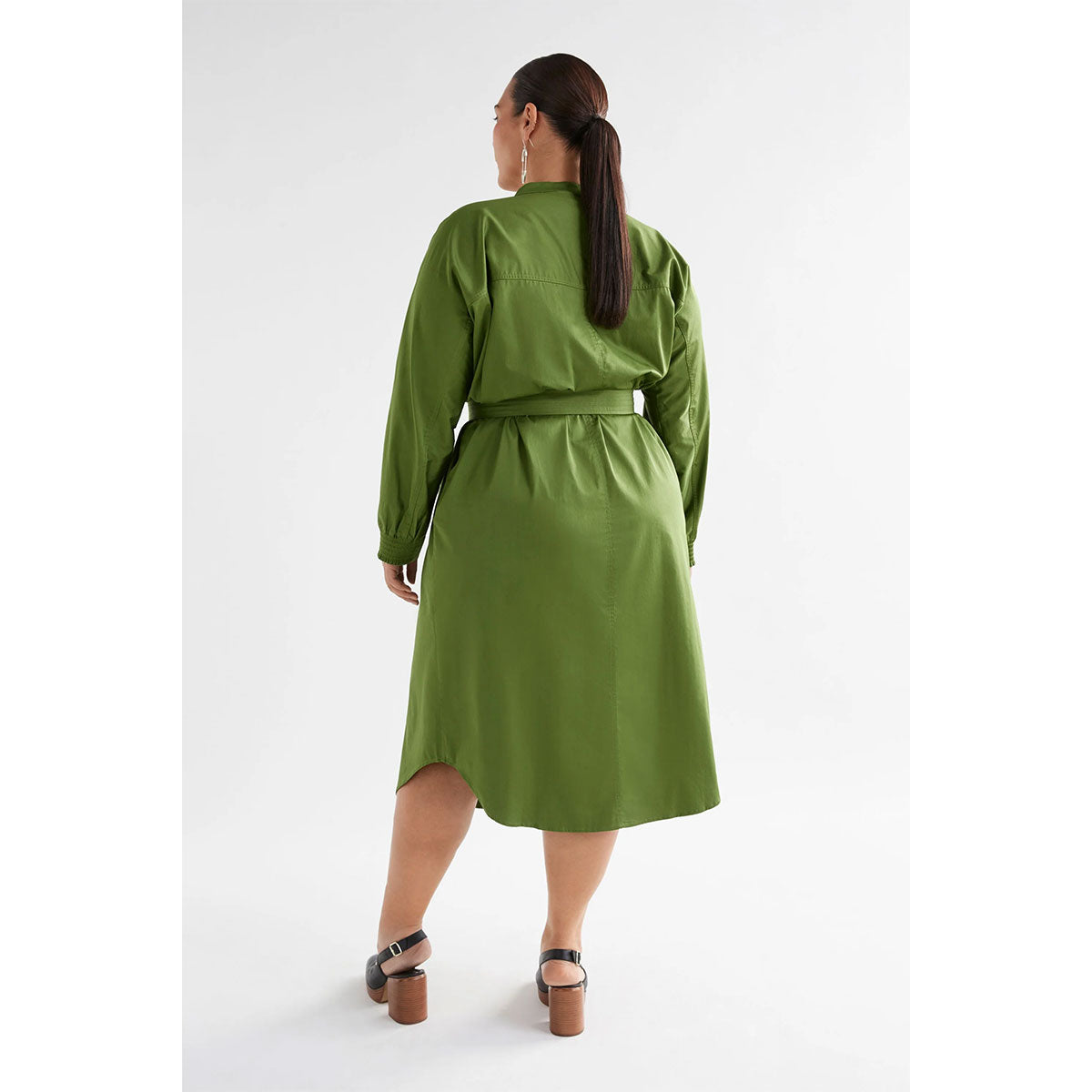 ELK | Eller Dress | Women's Shirt Dress | Organic Cotton | Batwing Sleeves | Moss Green | Optional Belt ELK | Eller Dress | Women's Shirt Dress | Organic Cotton | Batwing Sleeves | Moss Green | Optional Belt