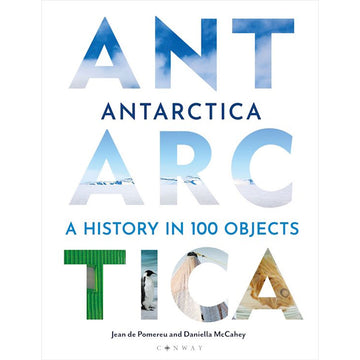 'Antarctica' book cover featuring the book title made up of photos in the letter shapes.
