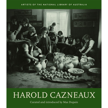 'Harold Cazneaux' book cover featuringa black and white photo of children and pots.