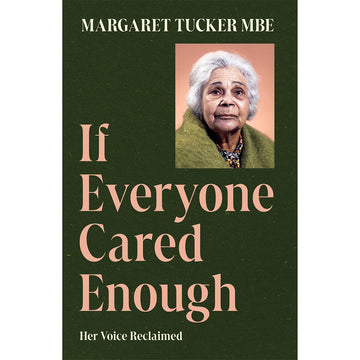 'If Everyone Cared Enough' book cover featuring a green background and a photo of a woman in the top corner.