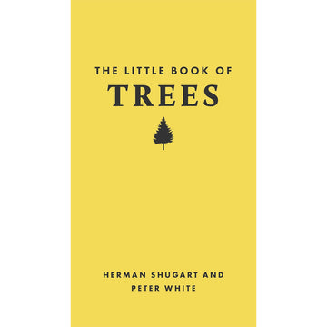 'The Little Book of Trees' book cover featuring a yellow background and a black silhouette of a tree.