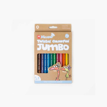Pack of Micador Twizt Colour Fun Jumbo crayons on a white background.