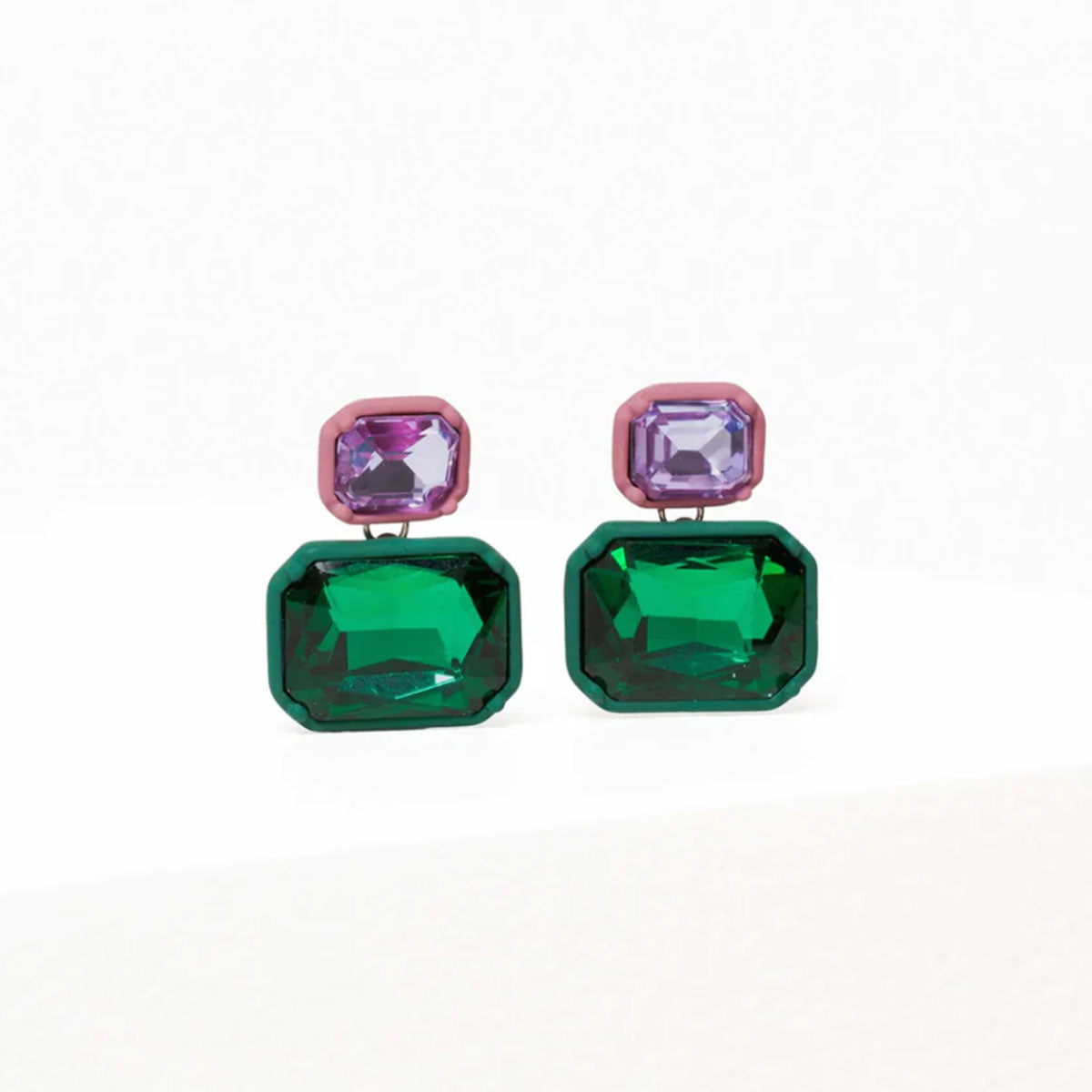 Green gem clearance drop earrings