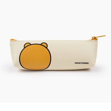 Pencil case with a cartoon bear face design and 'RYAN' branding on a white background.