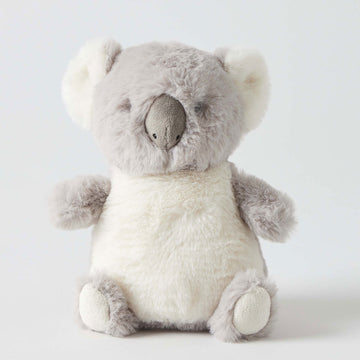 A koala shaped soft toy which doubles as a rattle.
