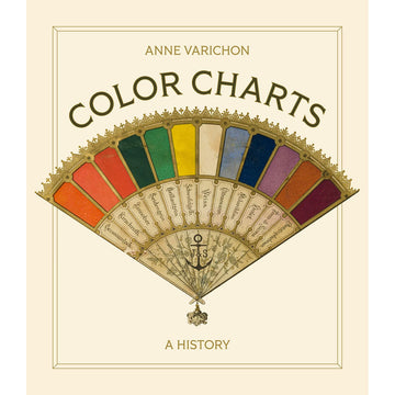 'Color Charts' book cover featuring an illustration of a fan with colour swatches around it and names of colours.