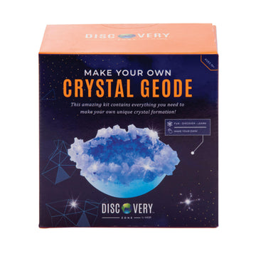 'Make your own Crystal Geode' box with an image of a blue crystal on the front.