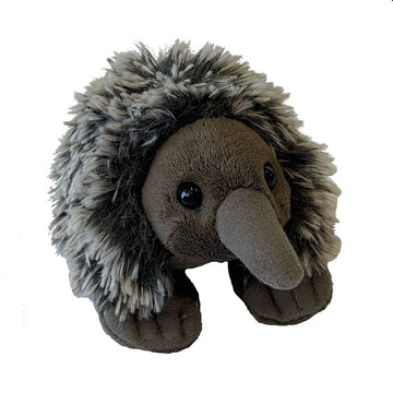 A small soft toy shaped like an echidna.