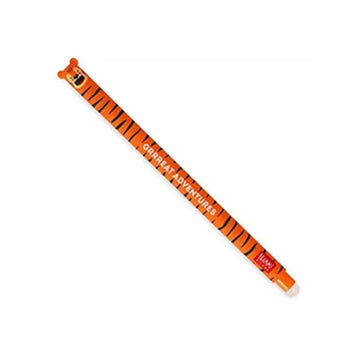 An orange pen with the text 'Grrreat Adventures' written down the side with tiger stripes and a tiger head on top.