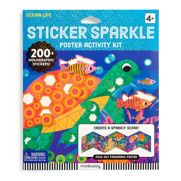 Sticker Sparkle Poster Activity Kit packaging with ocean-themed design