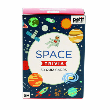 A box titled 'Space Trivia' with illustrations of space objects on a dark blue background.