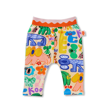 A pair of baby leggings illustrated with koala motifs.