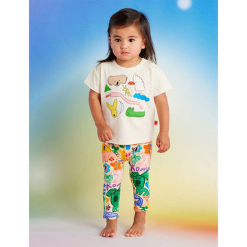 A pair of baby leggings illustrated with koala motifs.