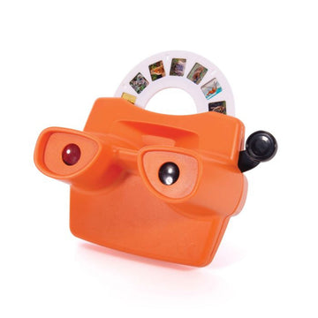 A viewfinder in orange inside a box illustrated with Australian animals and the heading 'Aussie Animals 3D viewer'.