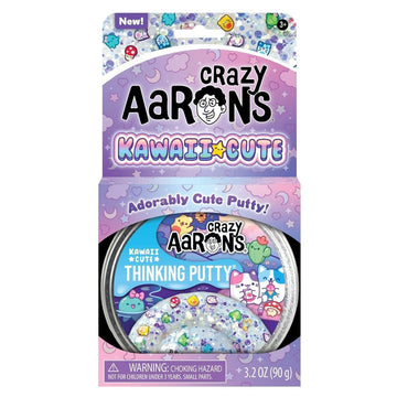 A packet with a round container and the text 'Crazy Aarons Kawaii Cute Thinking Putty'.