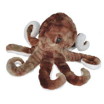 A brown octopus soft toy.